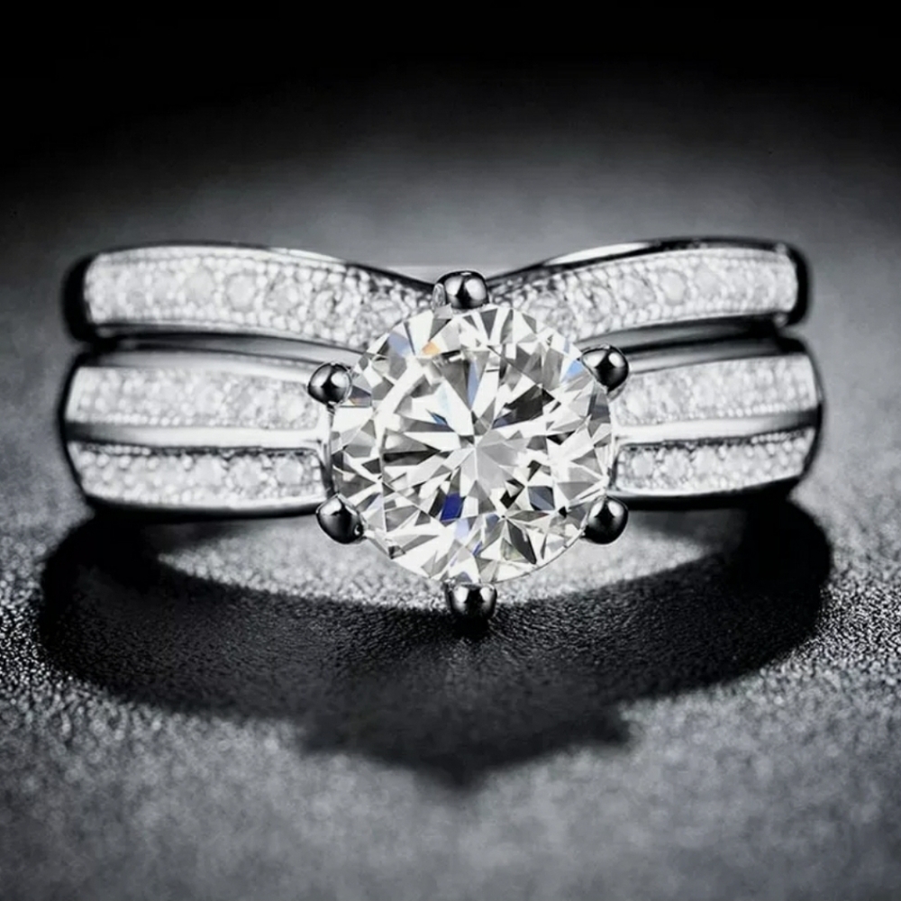 2.5ct Round Cut Engagement/Wedding Set